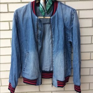 American Eagle Denim Bomber Jacket